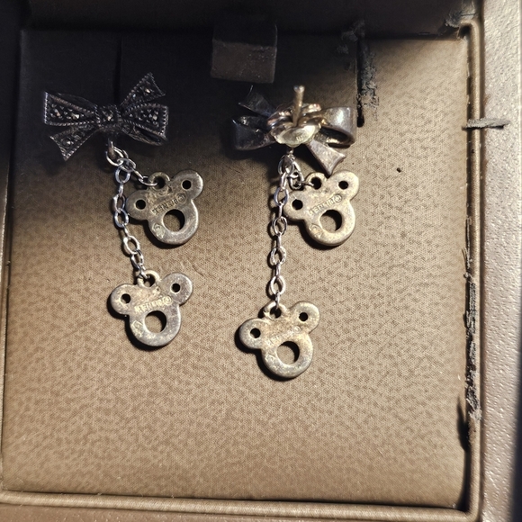 🇨🇦 Birks Disney Mickey Mouse Sterling Silver & Marcasite Earrings Set #1 - Picture 16 of 16